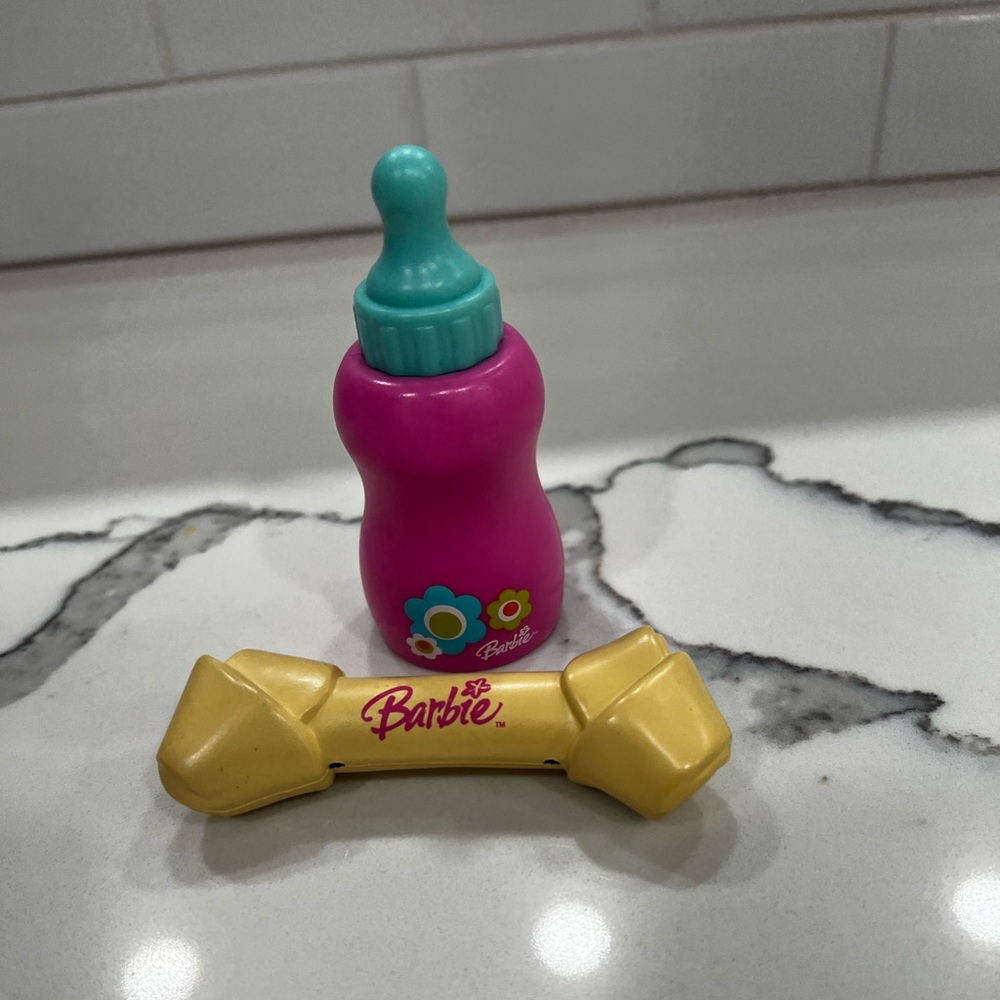 Barbie Doll Hug 'n Heal Pet Dr Retreiver Brown Vet Dog Replacement BONE & BOTTLE